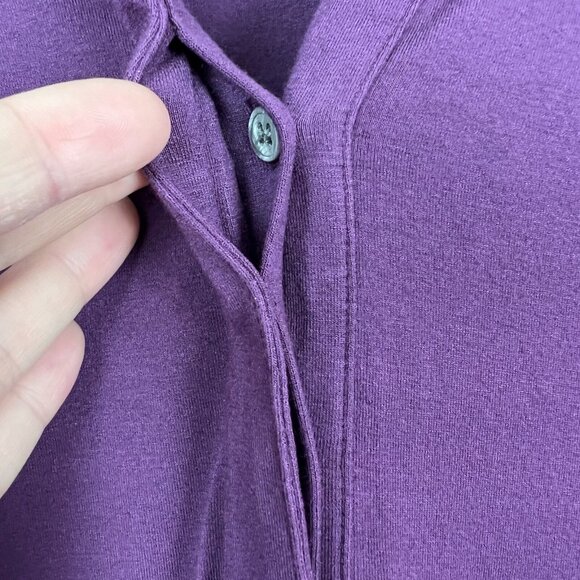 J Jill Dress 2X Shirt Plum Purple Shift Stretch Long Sleeve V-Neck Above Knee - Picture 11 of 13